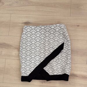 Express Asymmetrical Black and White Skirt
